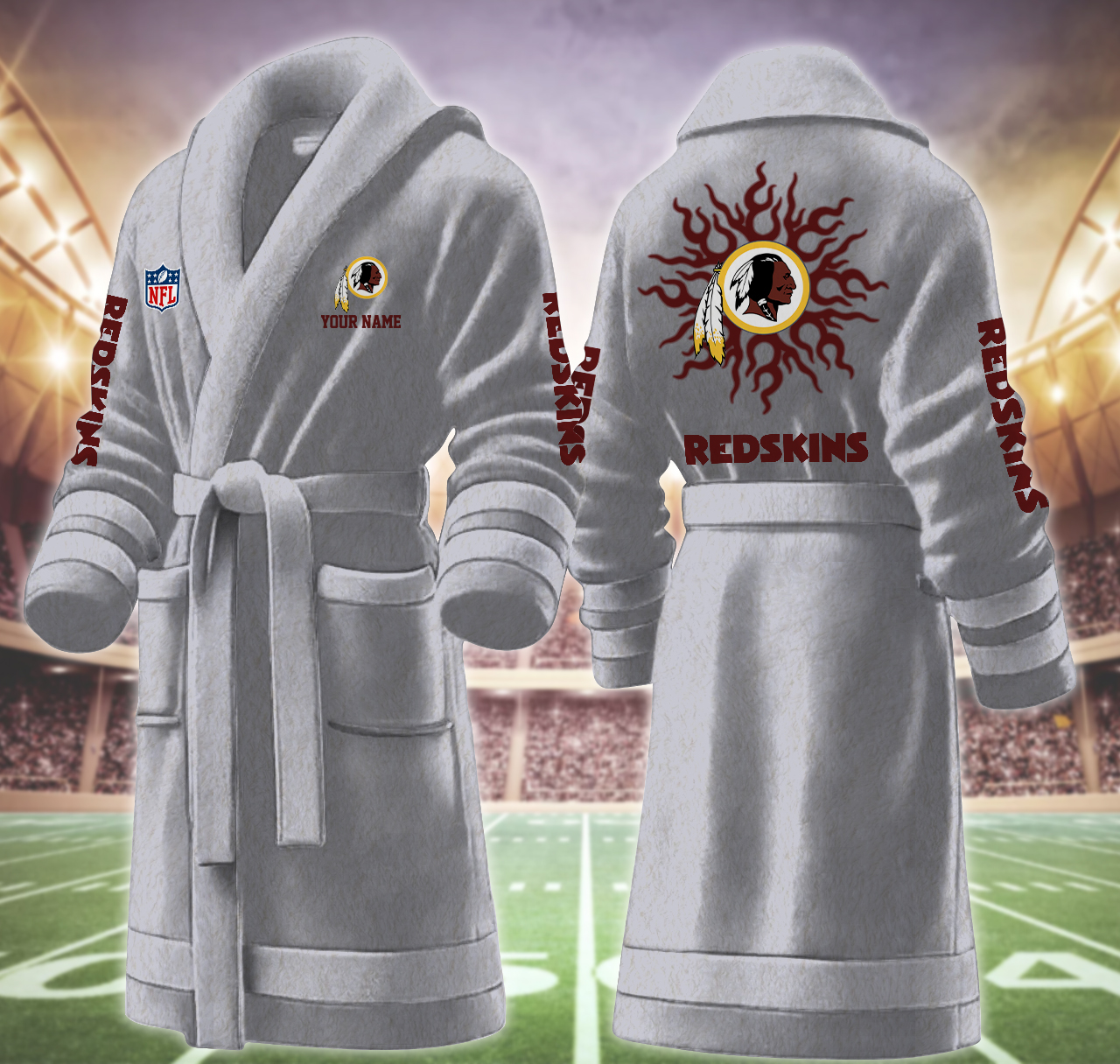 washington redskins nfl personalized fleece bathrobe 6ayy5