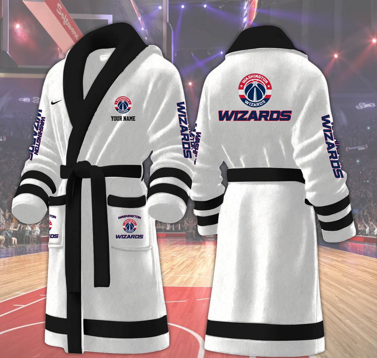 washington wizards nba personalized fleece bathrobe 8owvo