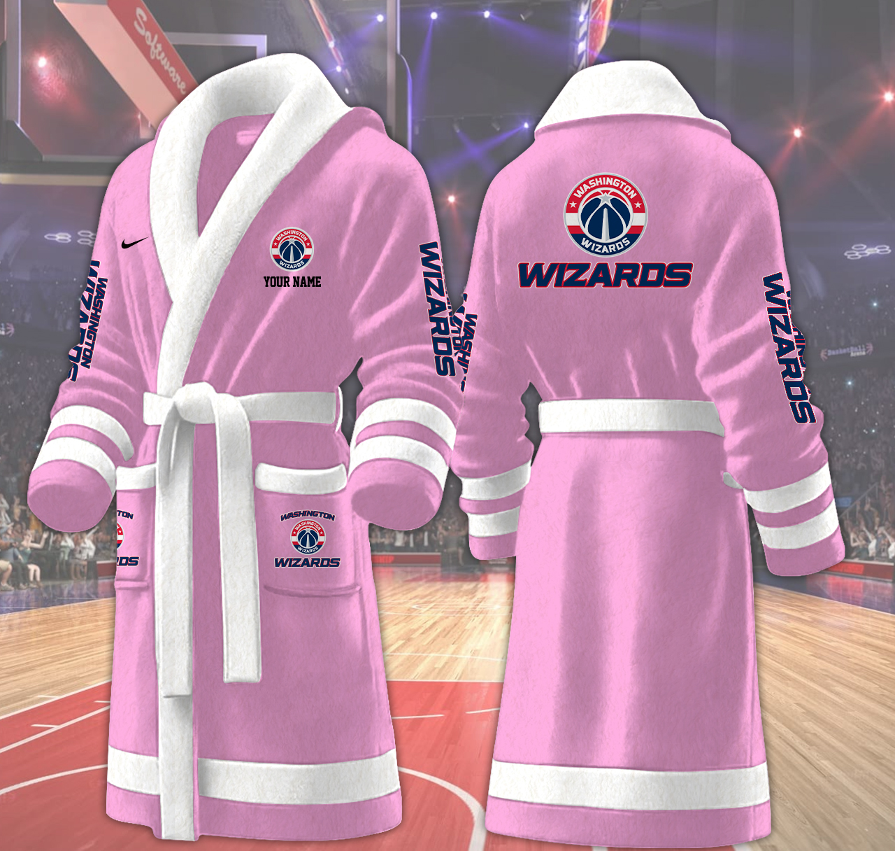 washington wizards nba personalized fleece bathrobe jq9l1