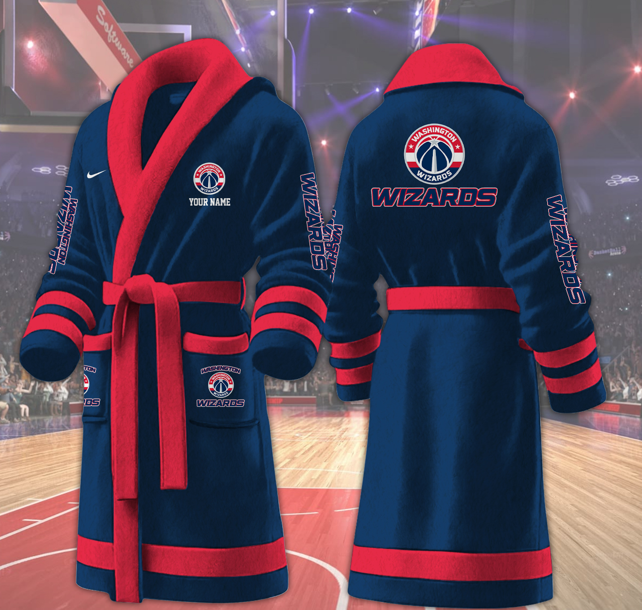 washington wizards nba personalized fleece bathrobe p5oc6