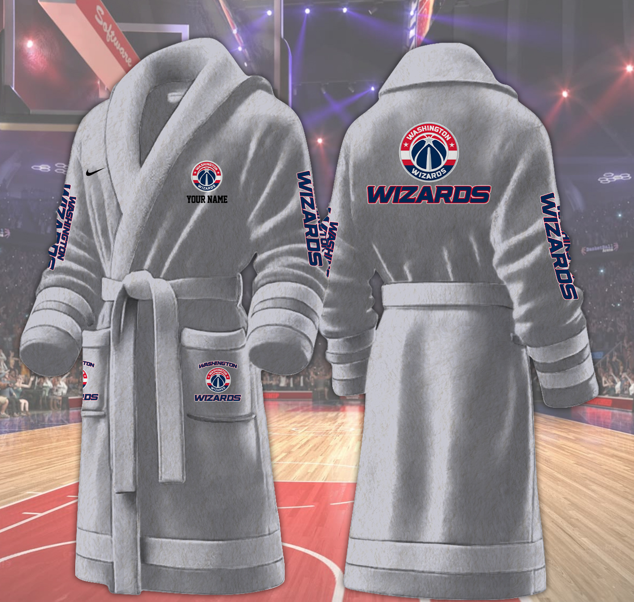 washington wizards nba personalized fleece bathrobe siy9h