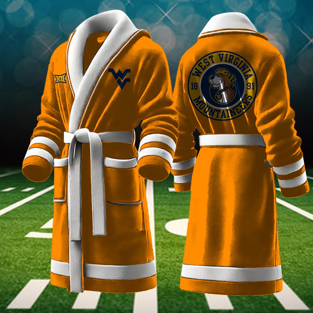 west virginia mountaineers ncaa personalized fleece bathrobe prc3l