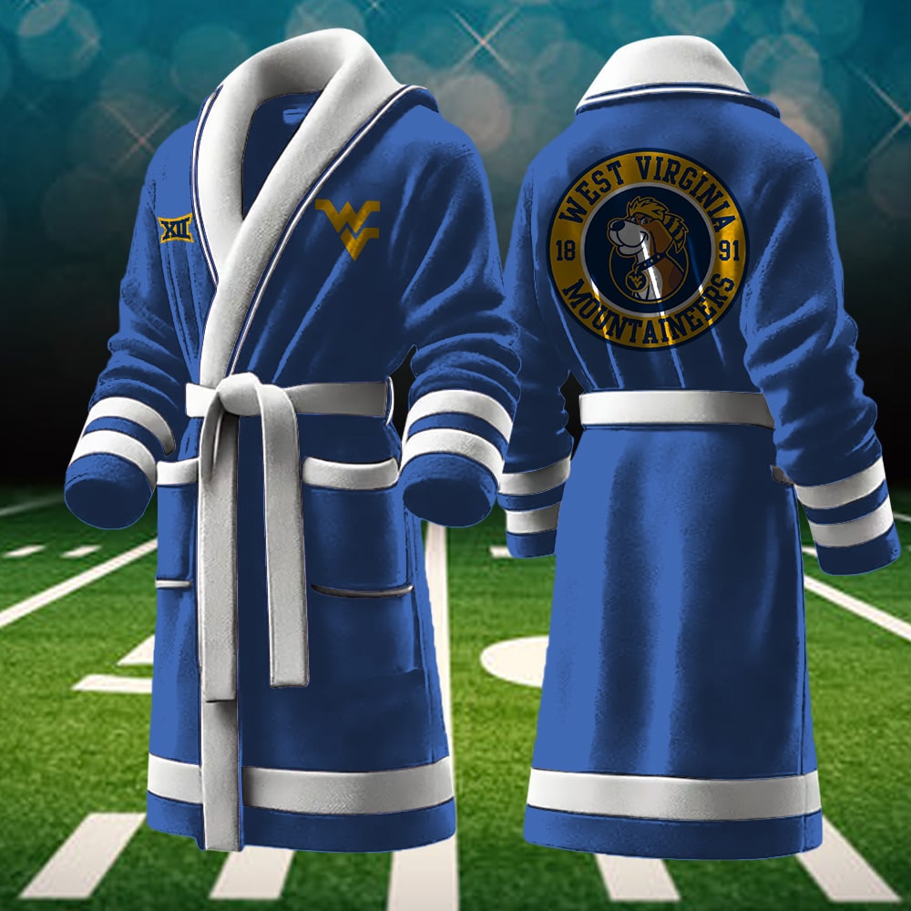 west virginia mountaineers ncaa personalized fleece bathrobe qkgsl