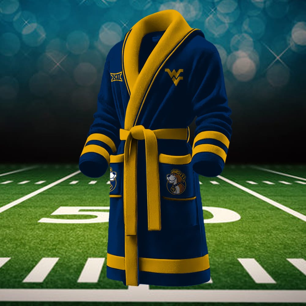 west virginia mountaineers ncaa personalized fleece bathrobe wknu5