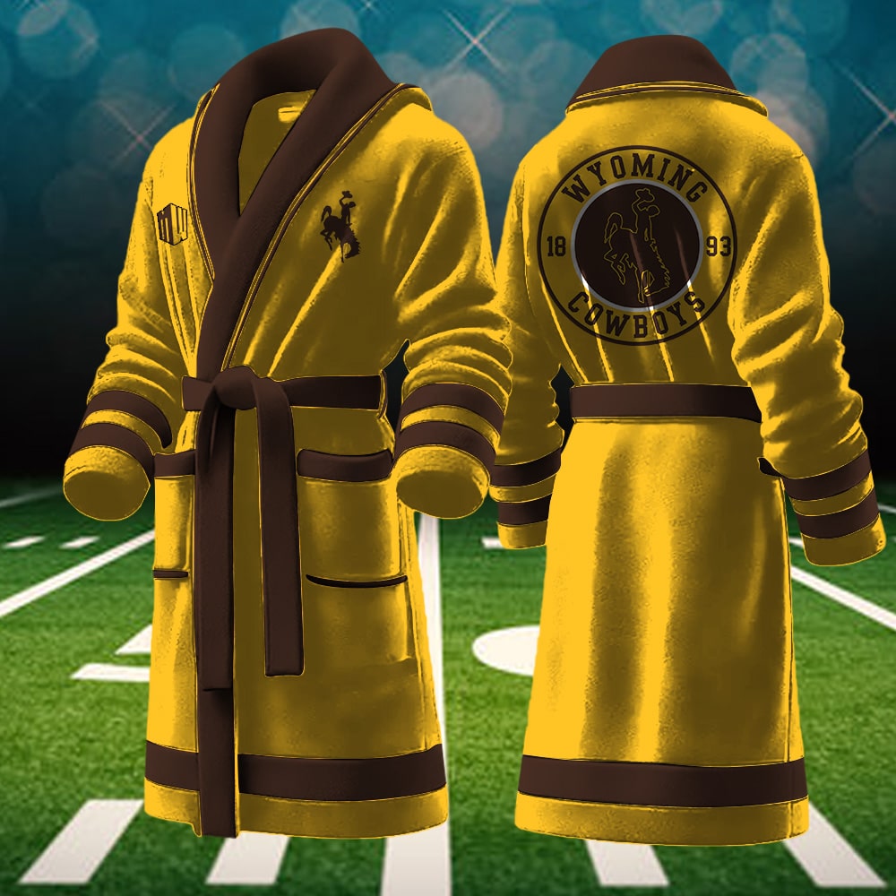 wyoming cowboys ncaa personalized fleece bathrobe snpgt