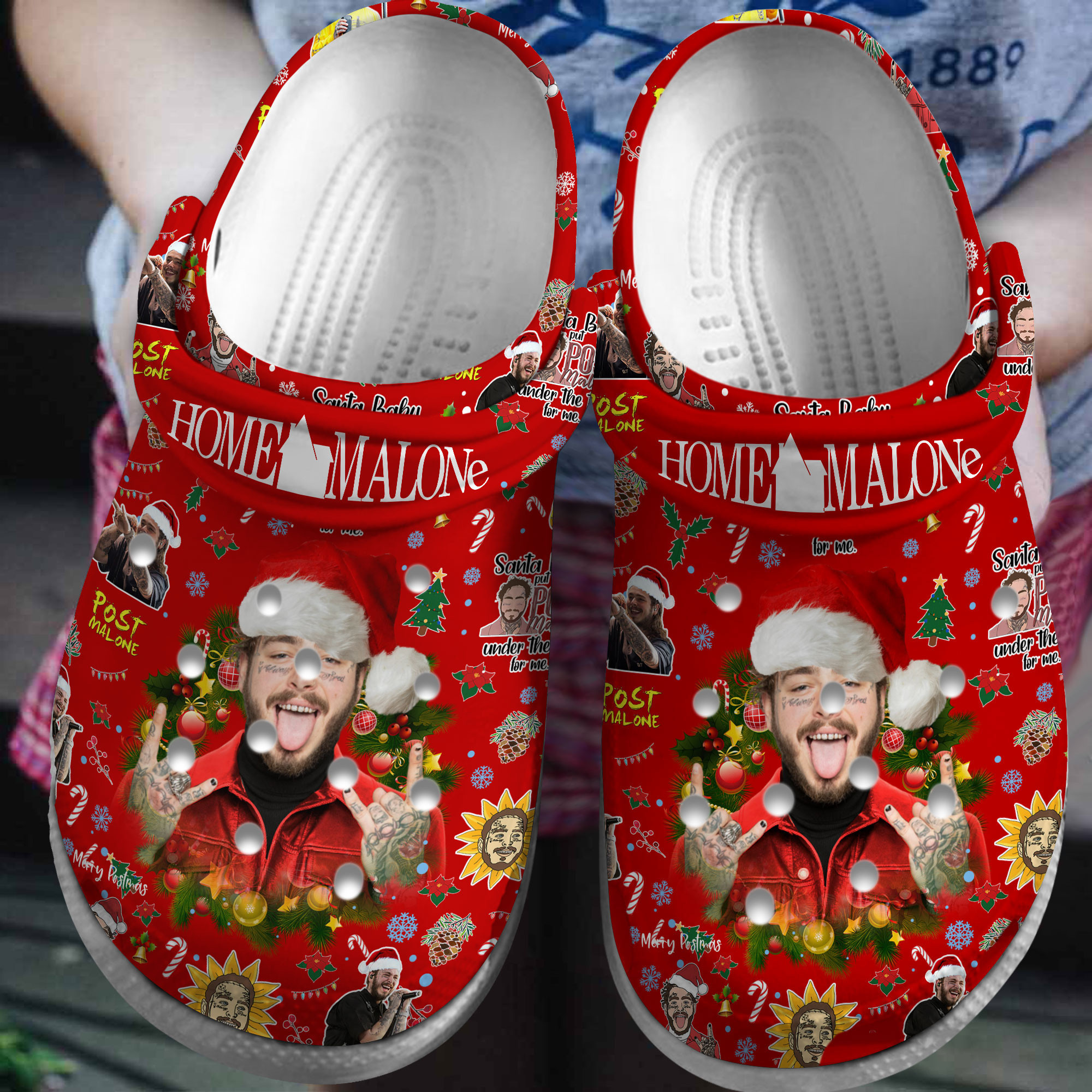 3d printed post malone red clogs for kids 26 adults ks2tb