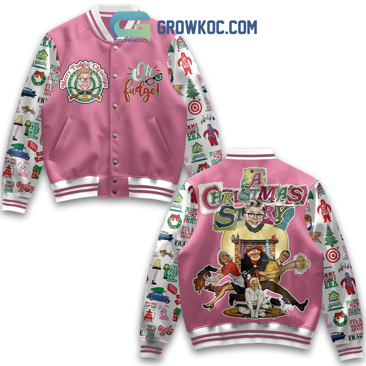 A Christmas Story 2024 Merry Fucking X mas Baseball Jacket2B1 z3a0i