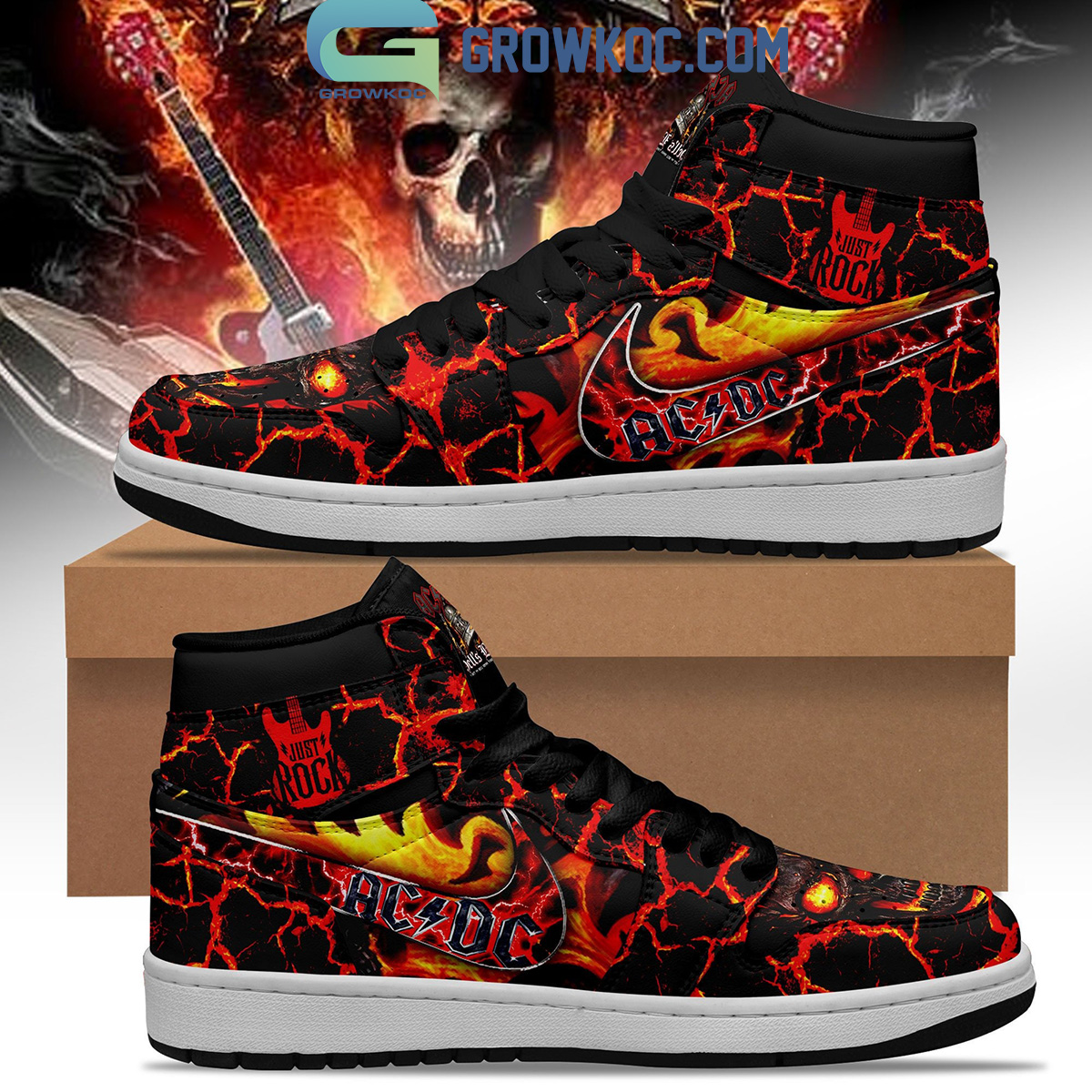 ACDC Just Rock Hells Bells Fan Air Jordan 1 Shoes2B1 JG2rm