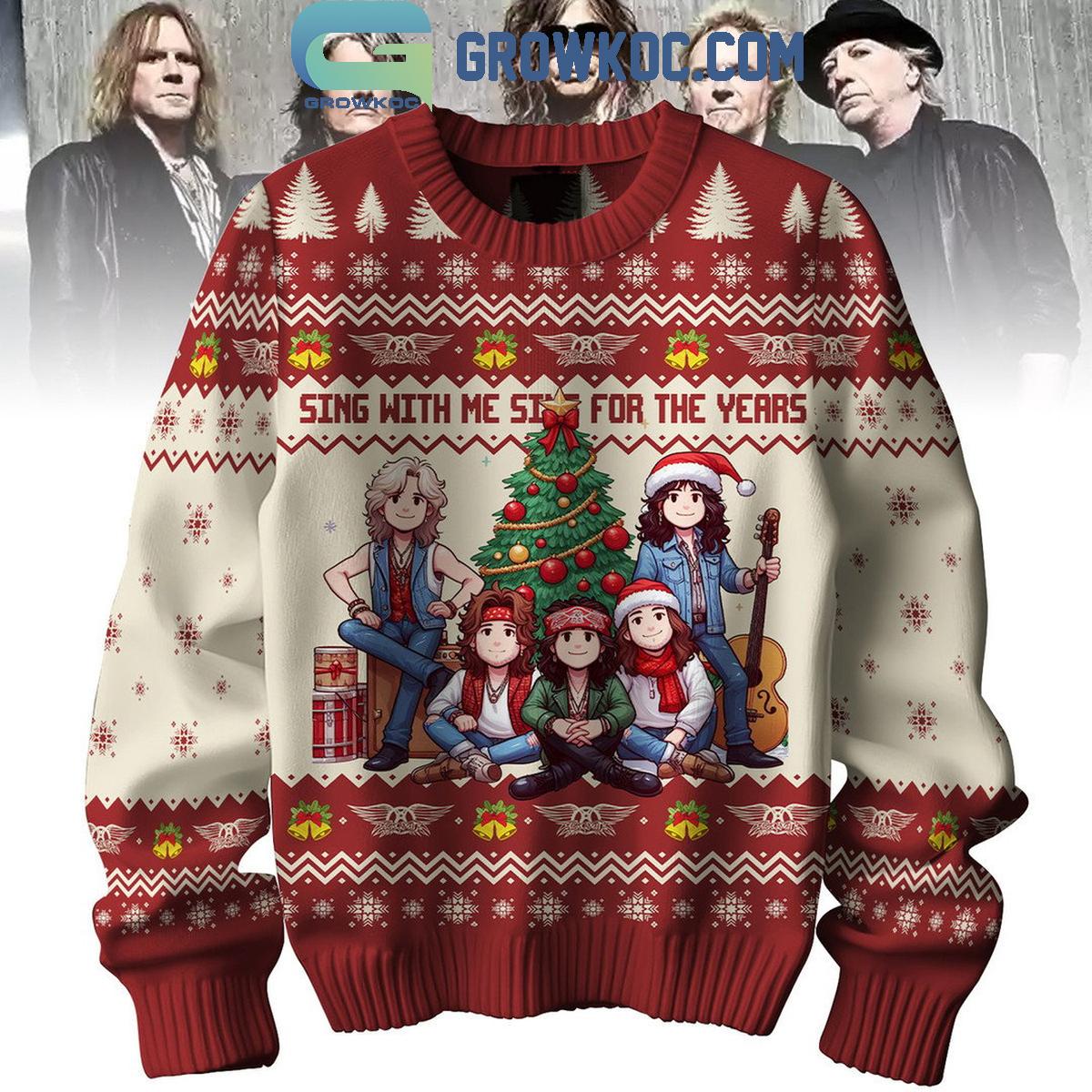 Aerosmith Sing With Me Sing For The Years 2025 Christmas Ugly Sweater 1 LOgr3