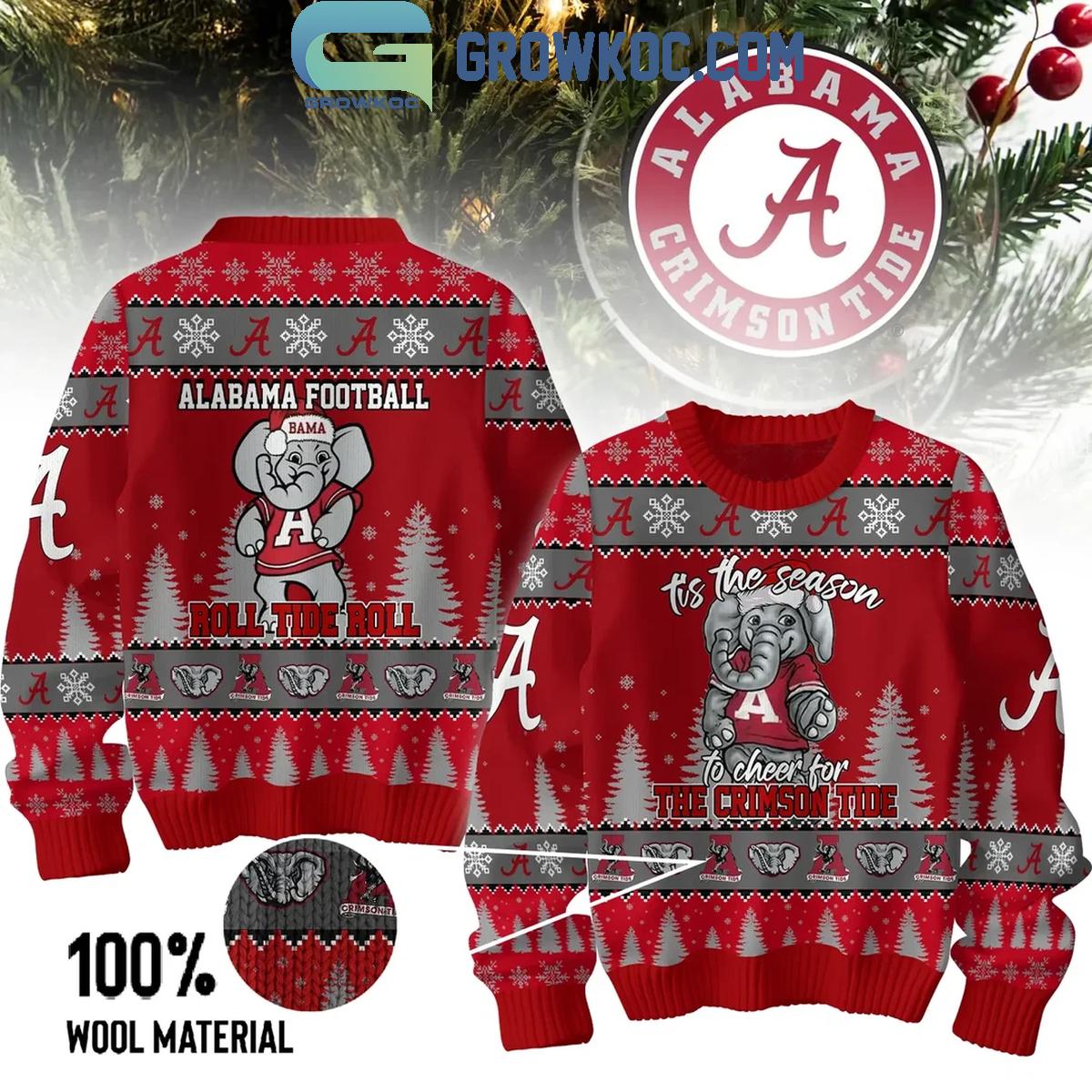 Alabama Crimson Tide Alabama Football Roll Tide 2024 Christmas Ugly Sweater 1 2qsuo