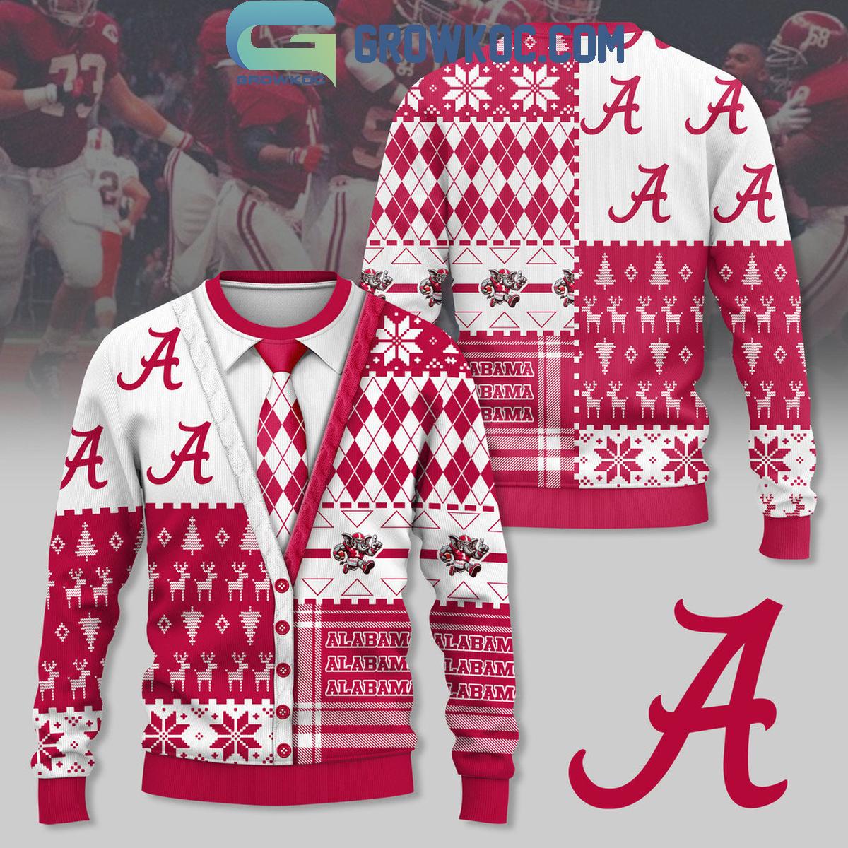 Alabama Crimson Tide Christmas 2024 Happy Holidays Prom Dress Ugly Sweater 1 6oJIP