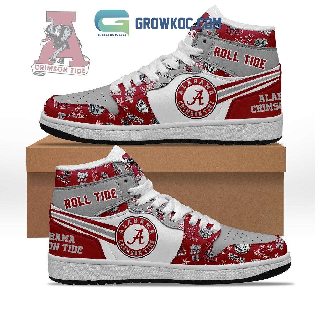 Alabama Crimson Tide Roll Tide Air Jordan 1 Shoes2B1 YQC3N