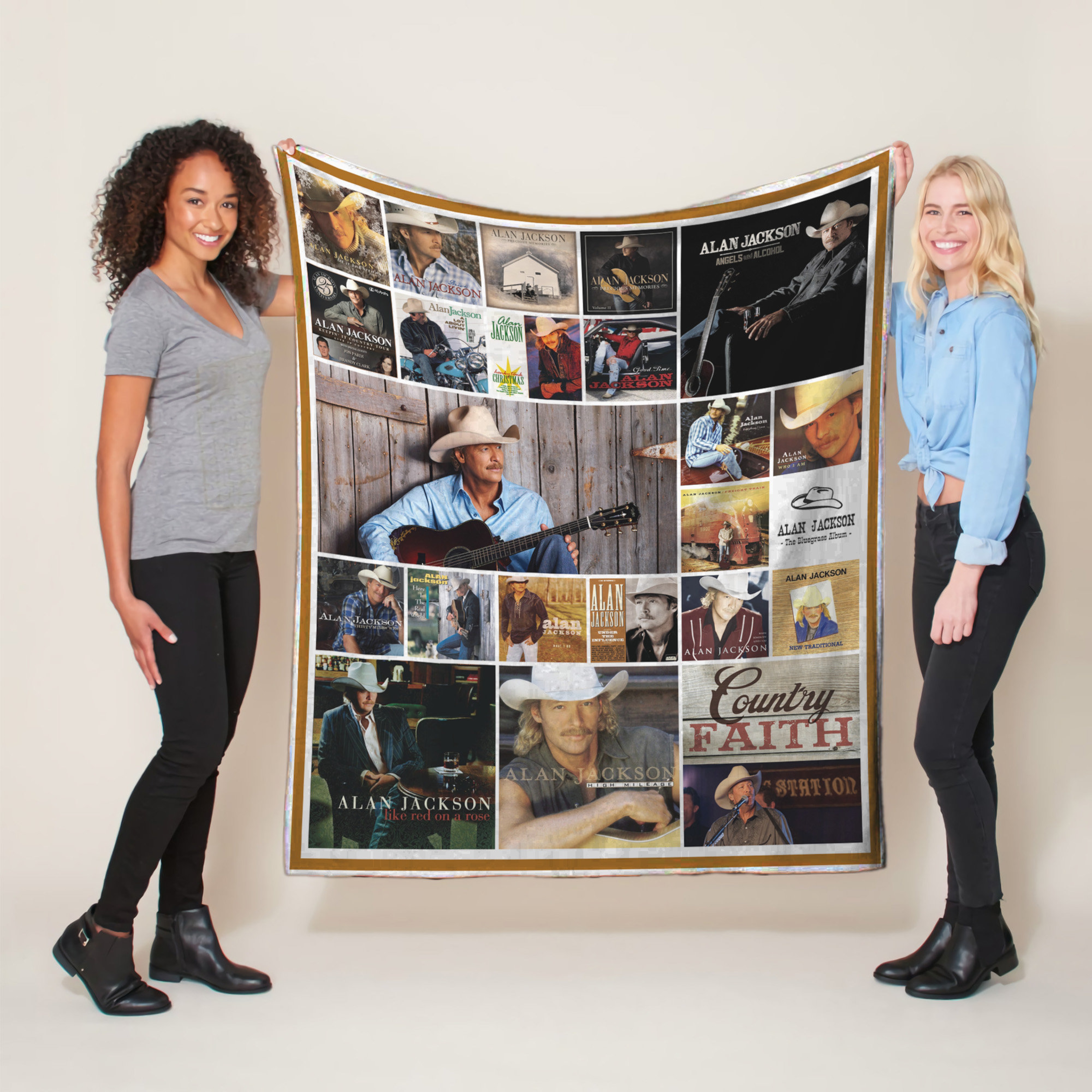 Alan Jackson Albums Quilt Blanket Perfect for Neotraditional Country Music Lovers 1