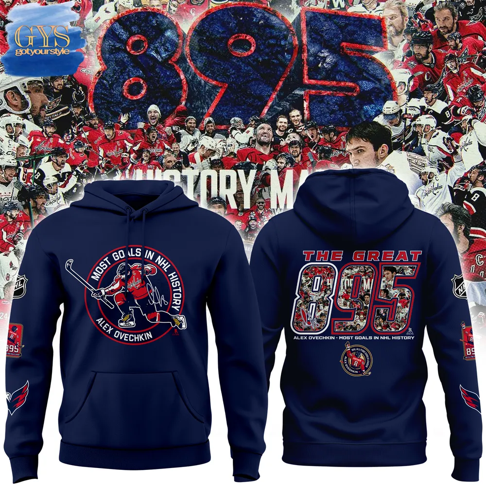 Alexander Ovechkin Most Goals In NHL History Navy Hoodie 1