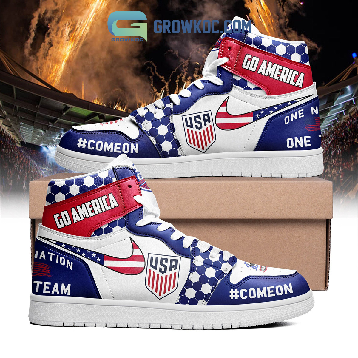 American Soccer Team One Nation One Team Go American Air Jordan 1 Shoes2B1 9GJRj