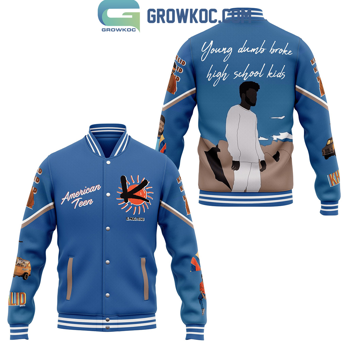American Teen Khalid Young Dumb Broke High School Kids Baseball Jacket2B1 9DrZb