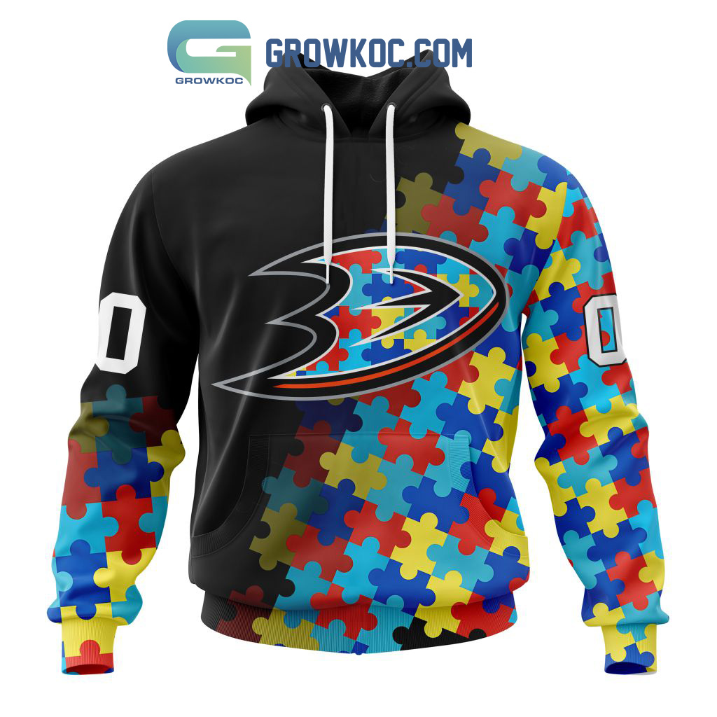 Anaheim Ducks Puzzle Design Autism Awareness Personalized Hoodie Shirts2B1 JjEXR