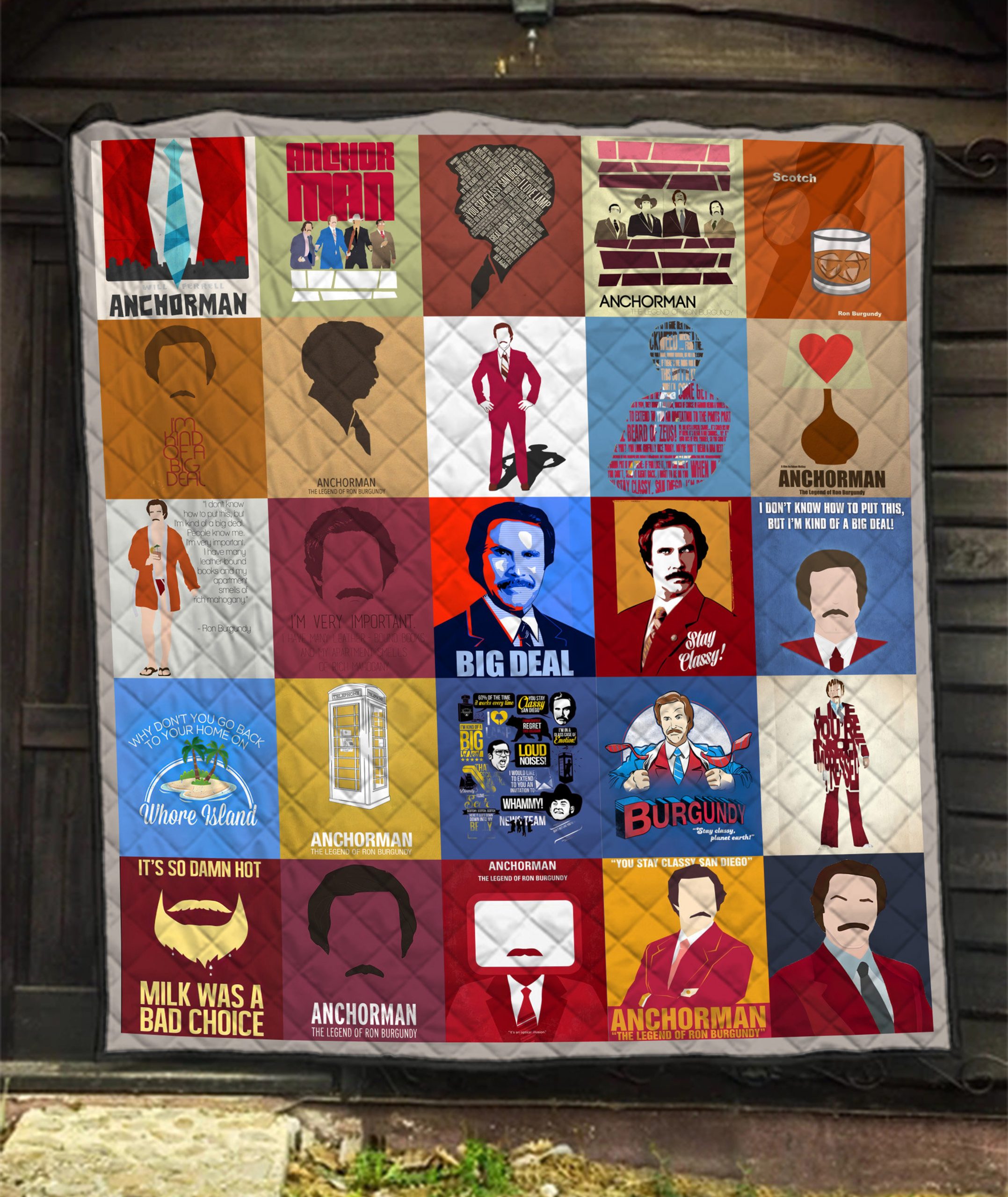 Anchorman The Legend Of Ron Burgundy Quilt Blanket Ideal Gift for Anchorman Fans 0