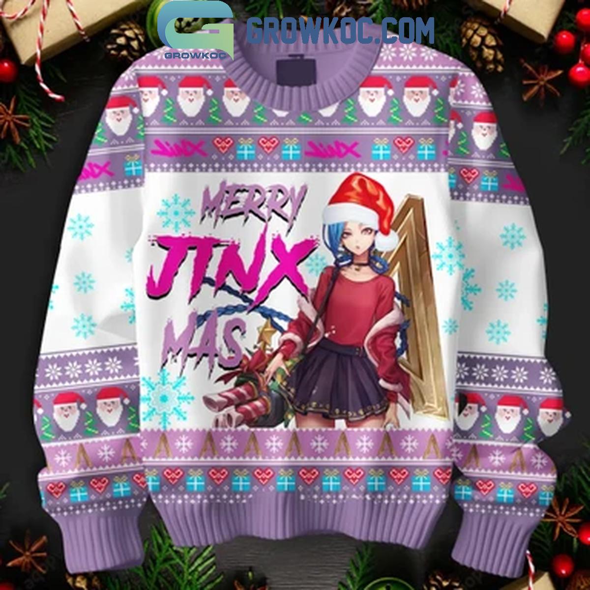 Arcane League Of Legends Merry Jinxmas Christmas 2024 Ugly Sweater 1 EgWea