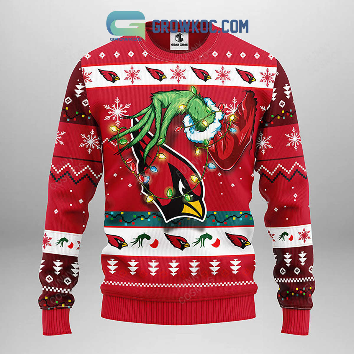 Arizona Cardinals NFL Grinch Christmas Ugly Sweater2B1 TxtyH