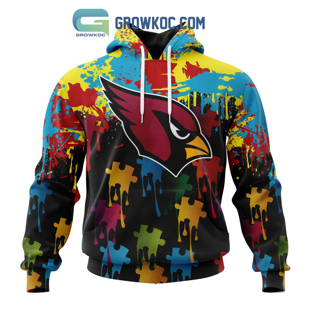 Arizona Cardinals Personalized Autism Awareness Puzzle Painting Hoodie Shirts2B1 hfVBC