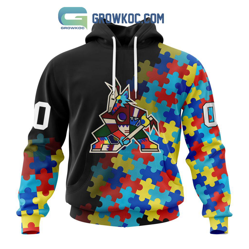 Arizona Coyotes Puzzle Design Autism Awareness Personalized Hoodie Shirts2B1 wwQSN