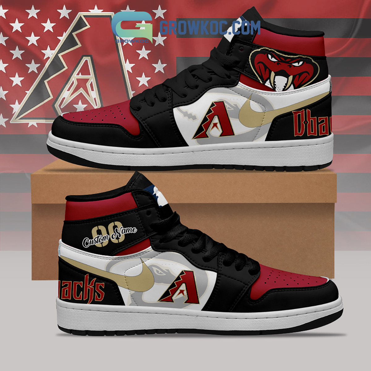 Arizona Diamondbacks MLB Personalized Air Jordan 1 Shoes2B1 hsg6f
