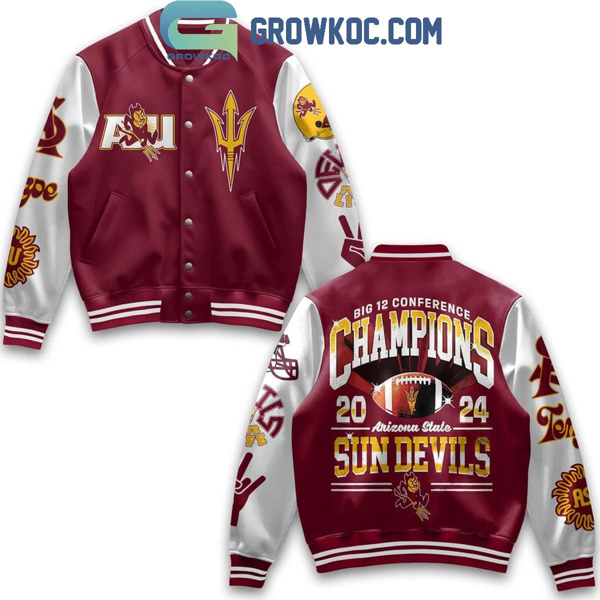 Arizona State Sun Devils Big 12 Conference Champions 2024 Baseball Jacket 1 SSUdP