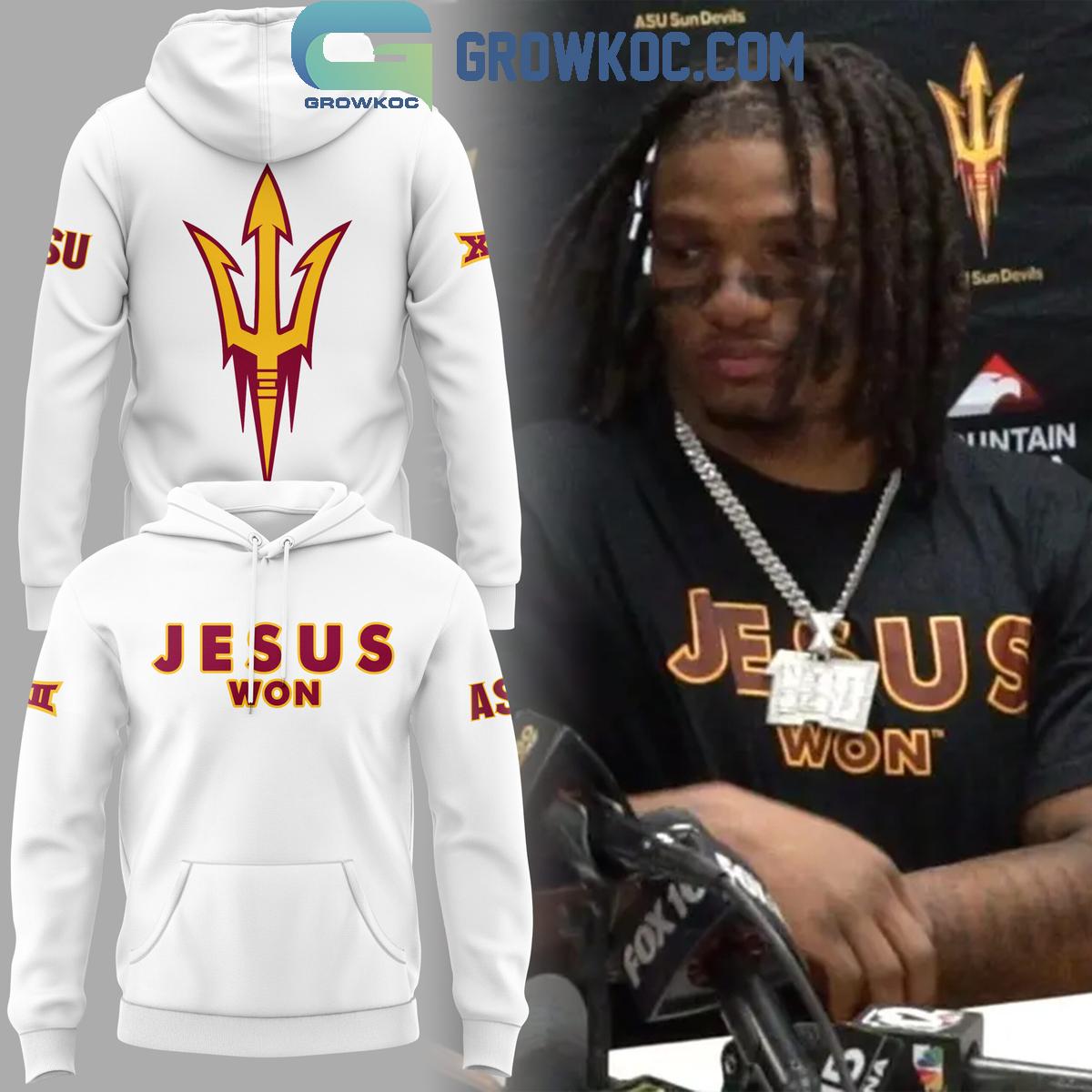 Arizona State Sun Devils Jesus Won Full White 2024 Hoodie T Shirt 1 PPbbg