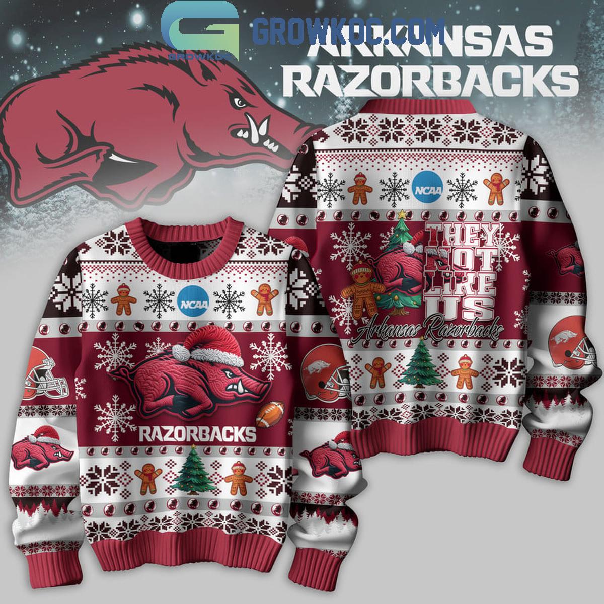 Arkansas Razorbacks Football They Not Like Us Christmas Ugly Sweater 1 0BRw0