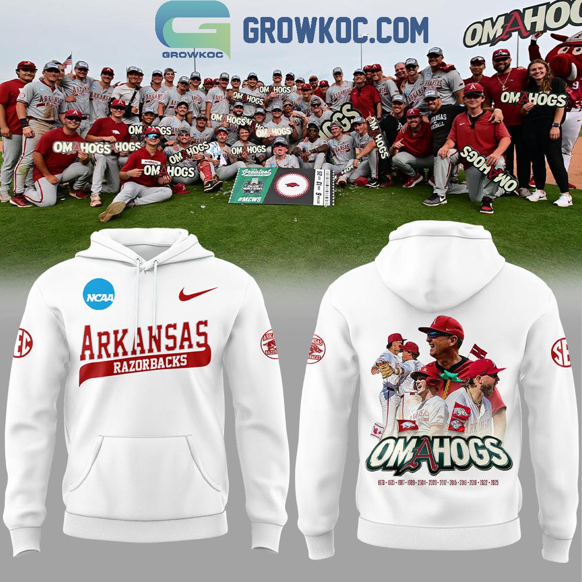 Arkansas Razorbacks Omahogs Champions White Hoodie T Shirt 1 D9ZjQ