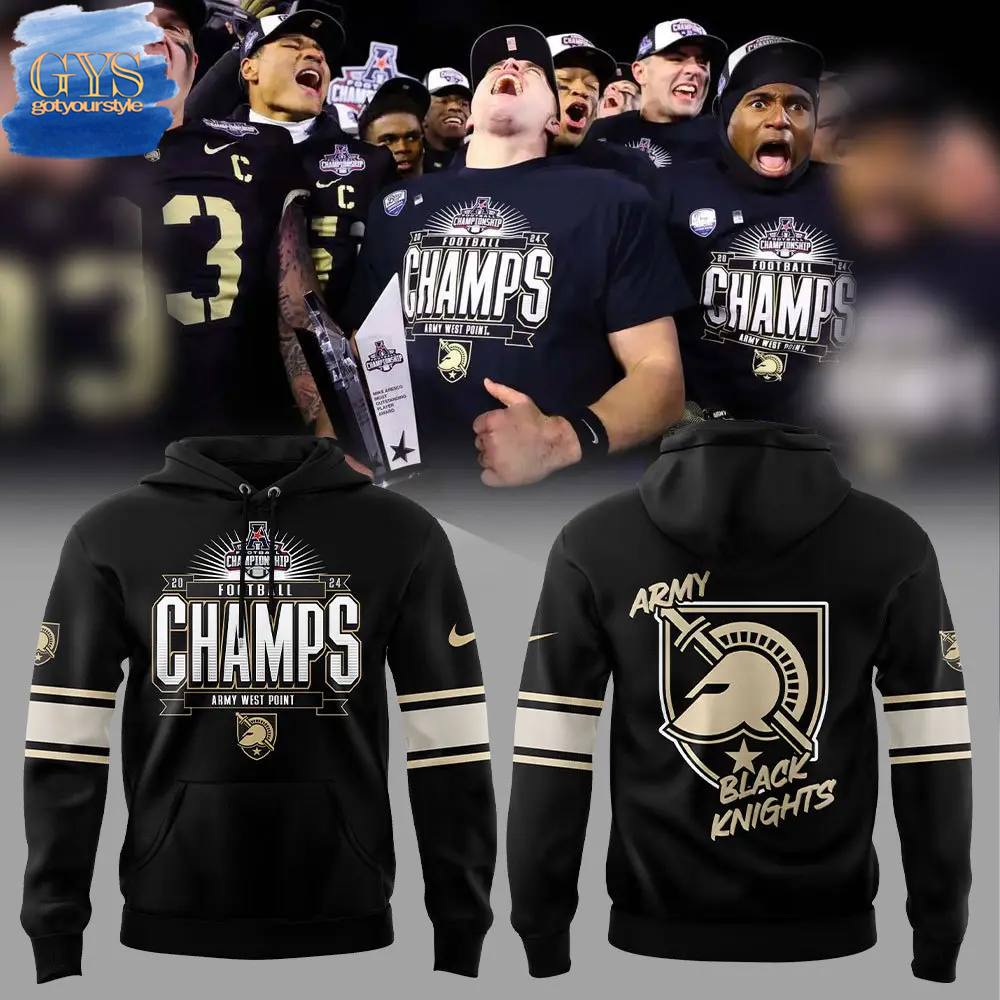 Army Black Knights 2024 AAC Football Conference Champions Limited Edition Hoodie 1