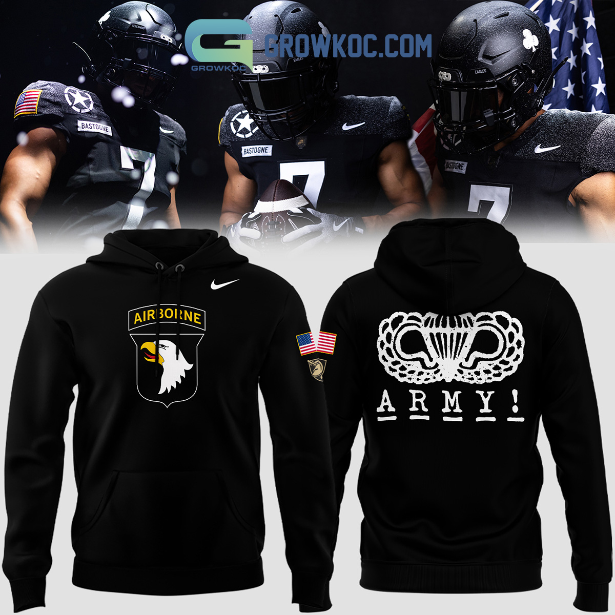 Army Black Knights Lets Go Airborne True Football Spirit 2024 Hoodie T Shirt2B1 OLihG