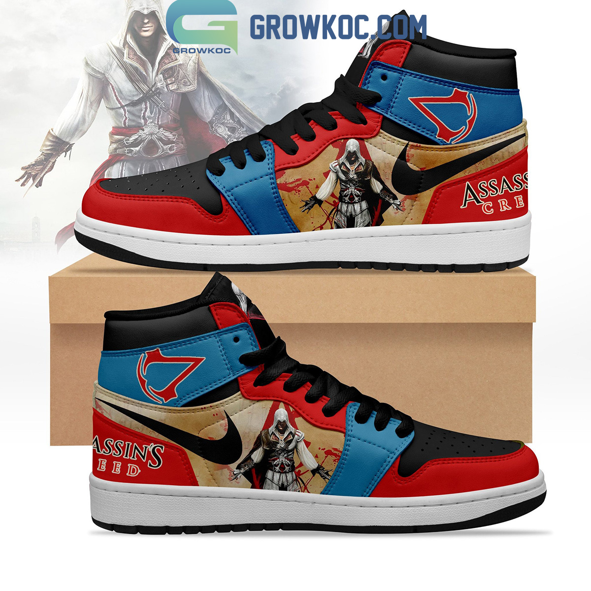 Assassins Creed Video Game Fan Air Jordan 1 Shoes2B1 o7x2z