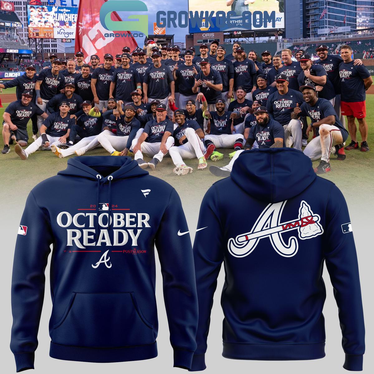 Atlanta Braves 2024 MLB Postseason Locker Room Hoodie T Shirt 1 NUswe