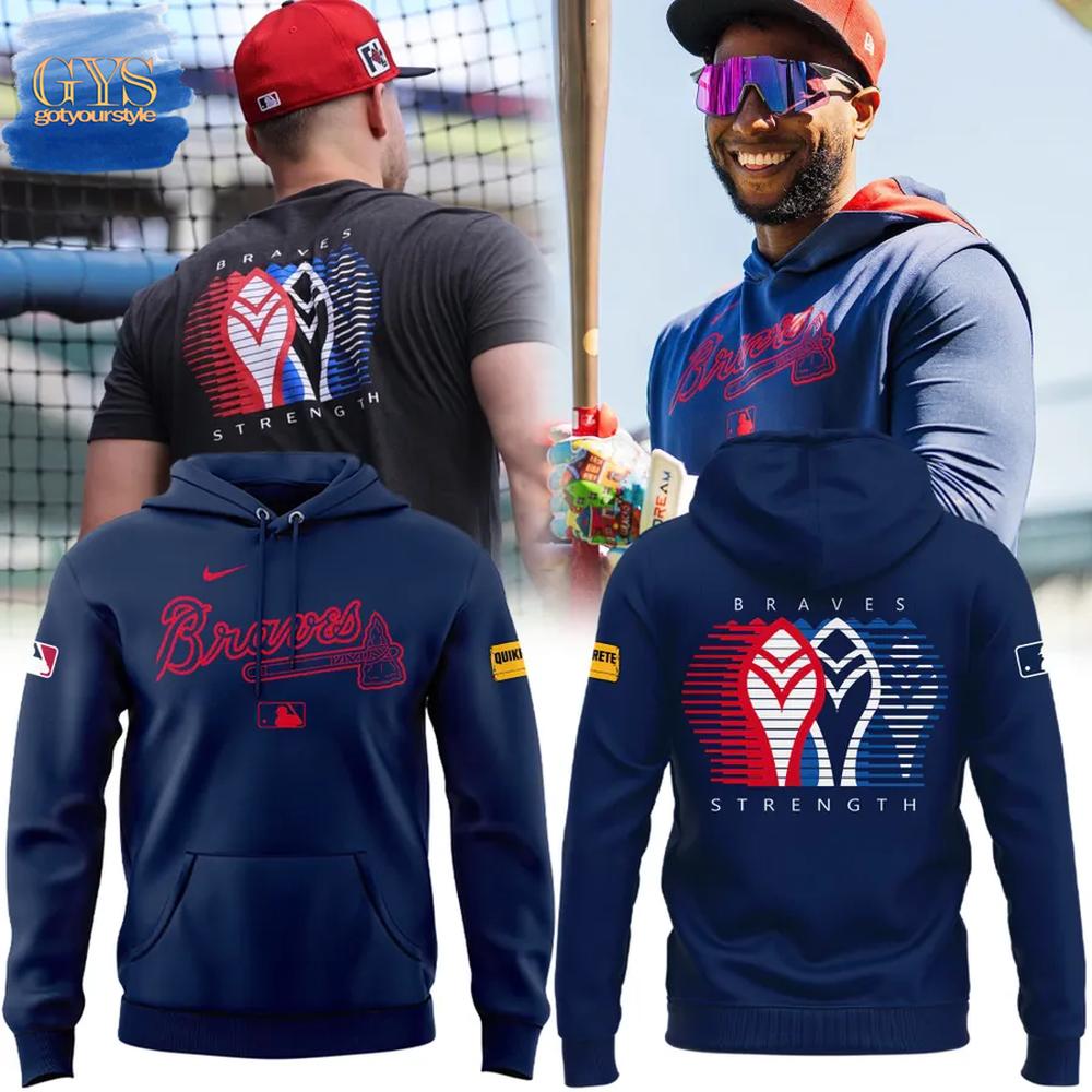 Atlanta Braves Baseball Braves Strength Navy Hoodie 1
