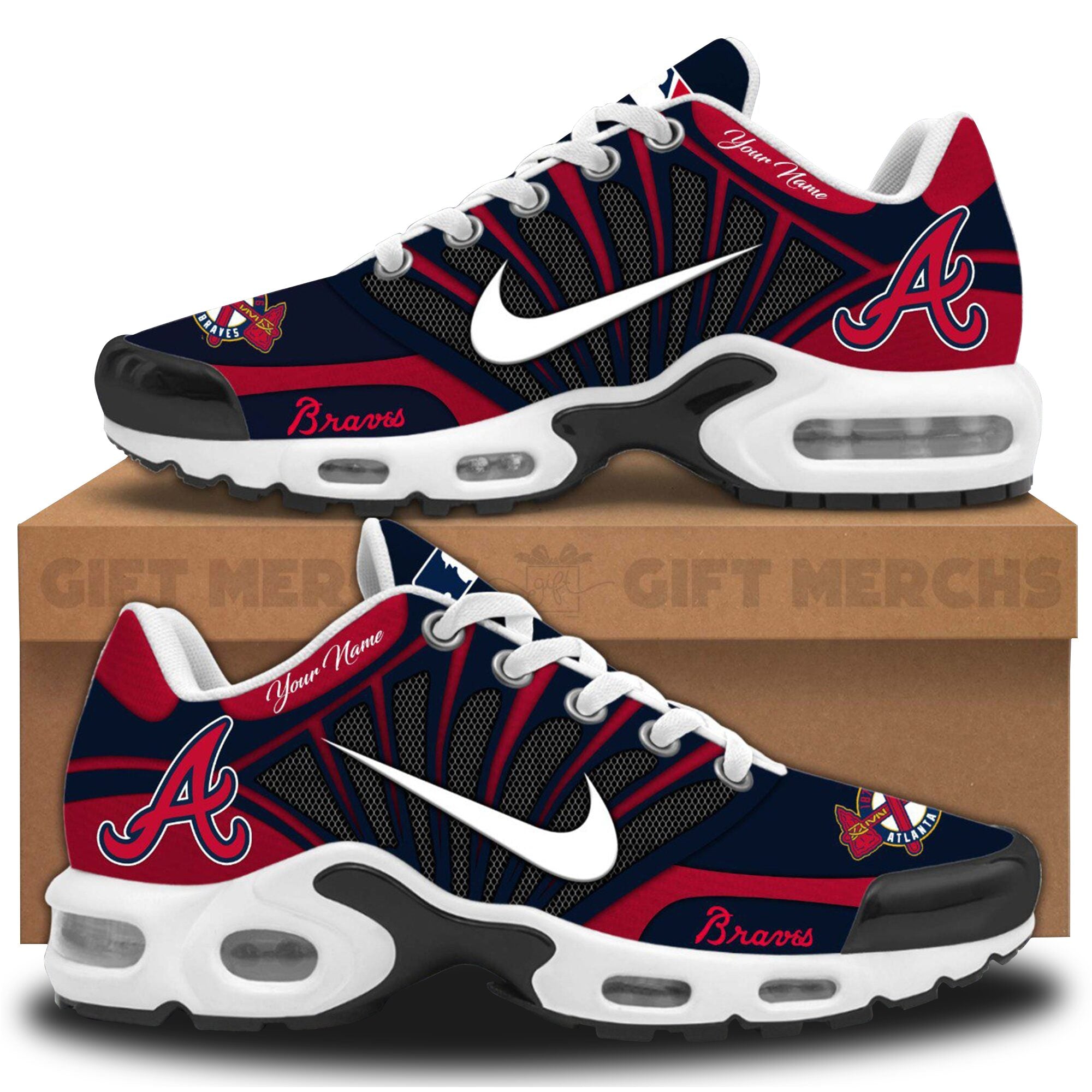 Atlanta Braves Customized Sport Shoes PT66012 BC6D