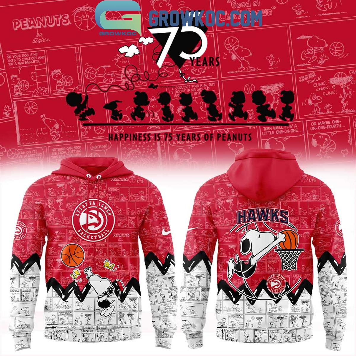 Atlanta Hawks Wizards 75th Anniversary Snoopy Peanuts Hoodie T Shirt 1 7M7GI