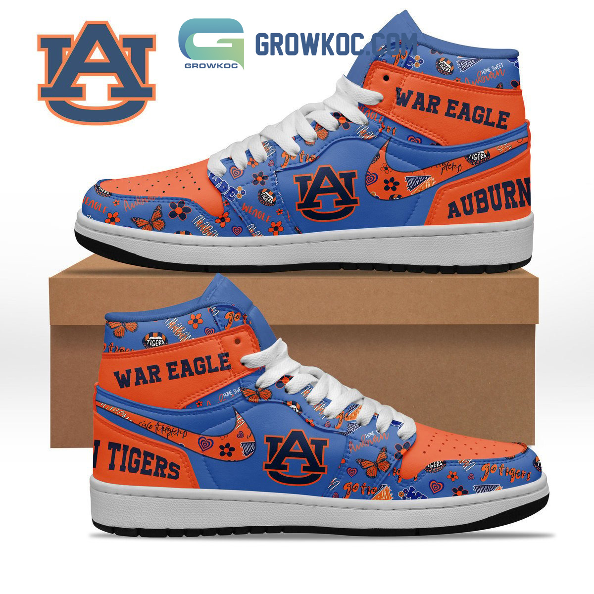 Auburn Tigers Fan Air Jordan 1 Shoe2B1 FlQU4