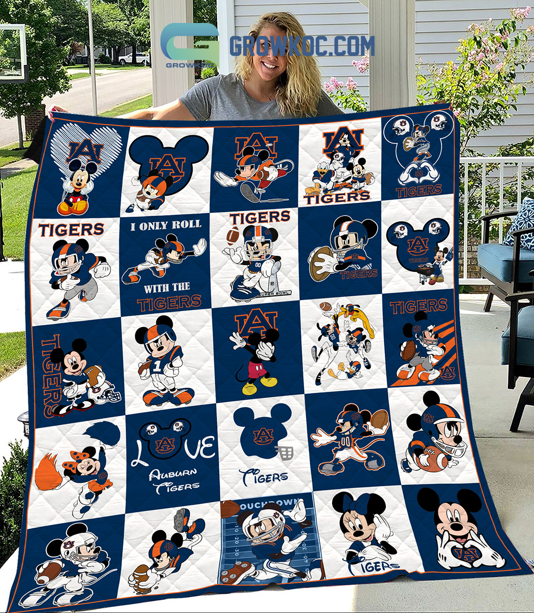 Auburn Tigers NCAA Mickey Disney Fleece Blanket Quilt2B1 9F5jw Auburn Tigers NCAA Mickey Disney Fleece Blanket Quilt2B1 9F5jw