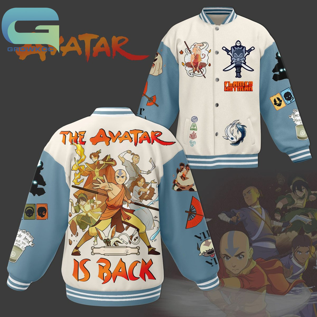 Avatar The Last Airbender The Avatar Is Back Baseball Jacket2B1 2PE8Z