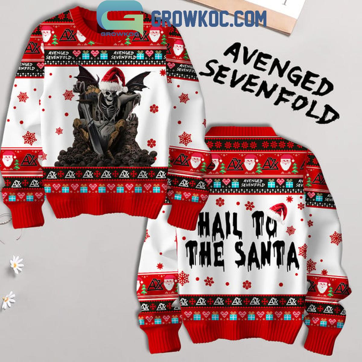 Avenged Sevenfold Hail To Santa Christmas Ugly Sweater 1 vbS3v
