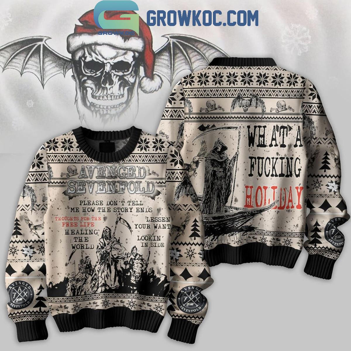 Avenged Sevenfold What A Fucking Holiday Merry Christmas Ugly Sweater 1 6cUm5