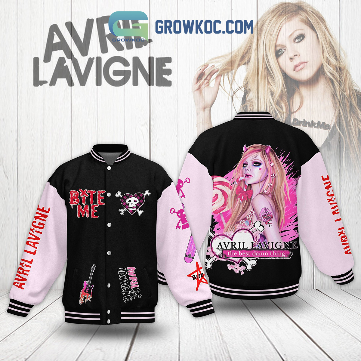 Avril Lavigne Bite Me The Best Damn Thing Baseball Jacket2B1 gW3sn