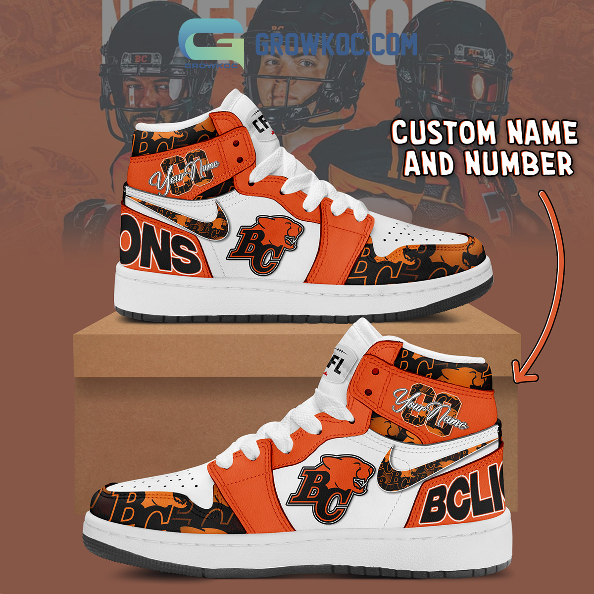 BC Lions Personalized Air Jordan 1 Shoes2B1 Zv4Vm