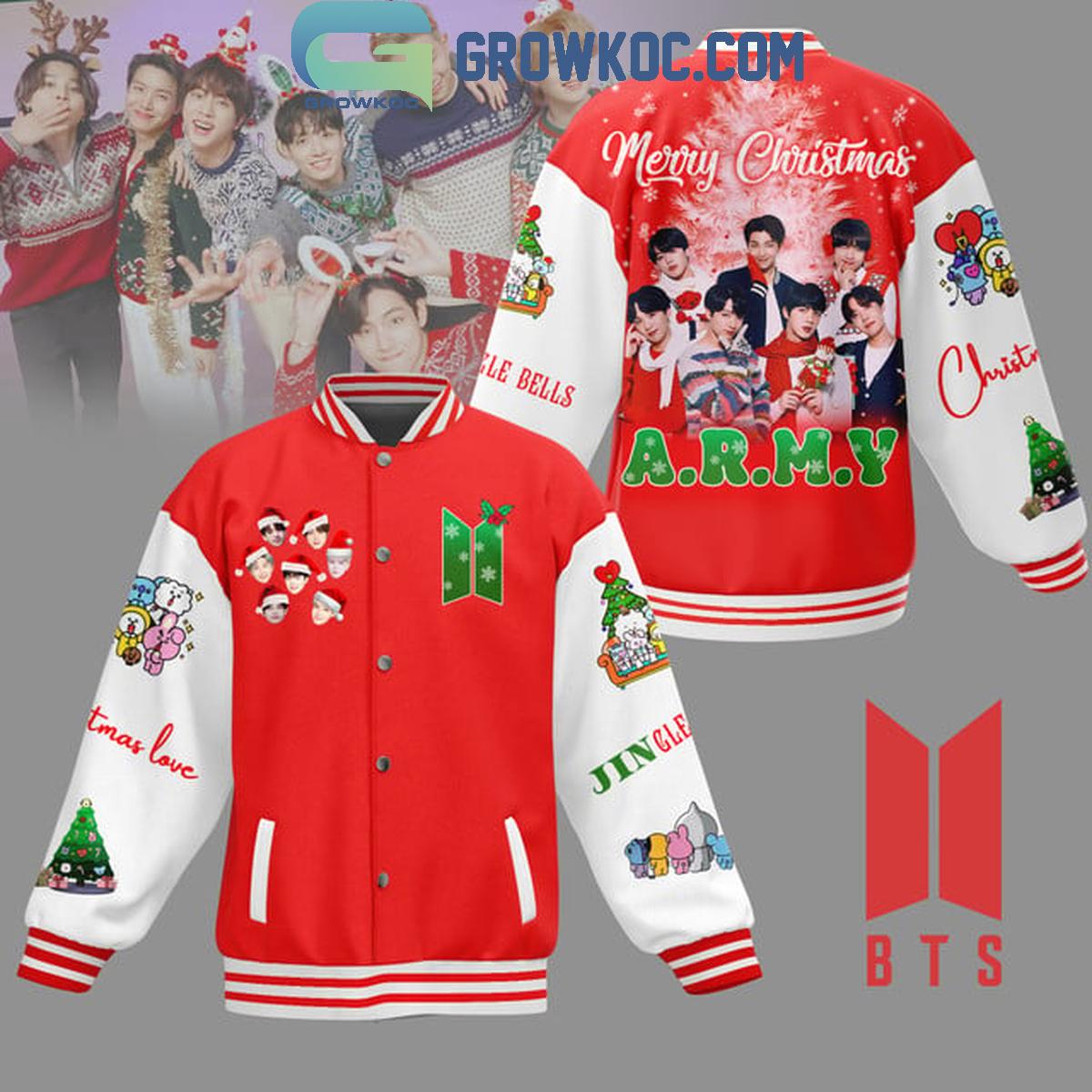 BTS Jingle Bell Merry Christmas Army 2024 Baseball Jacket 1 MCrAB