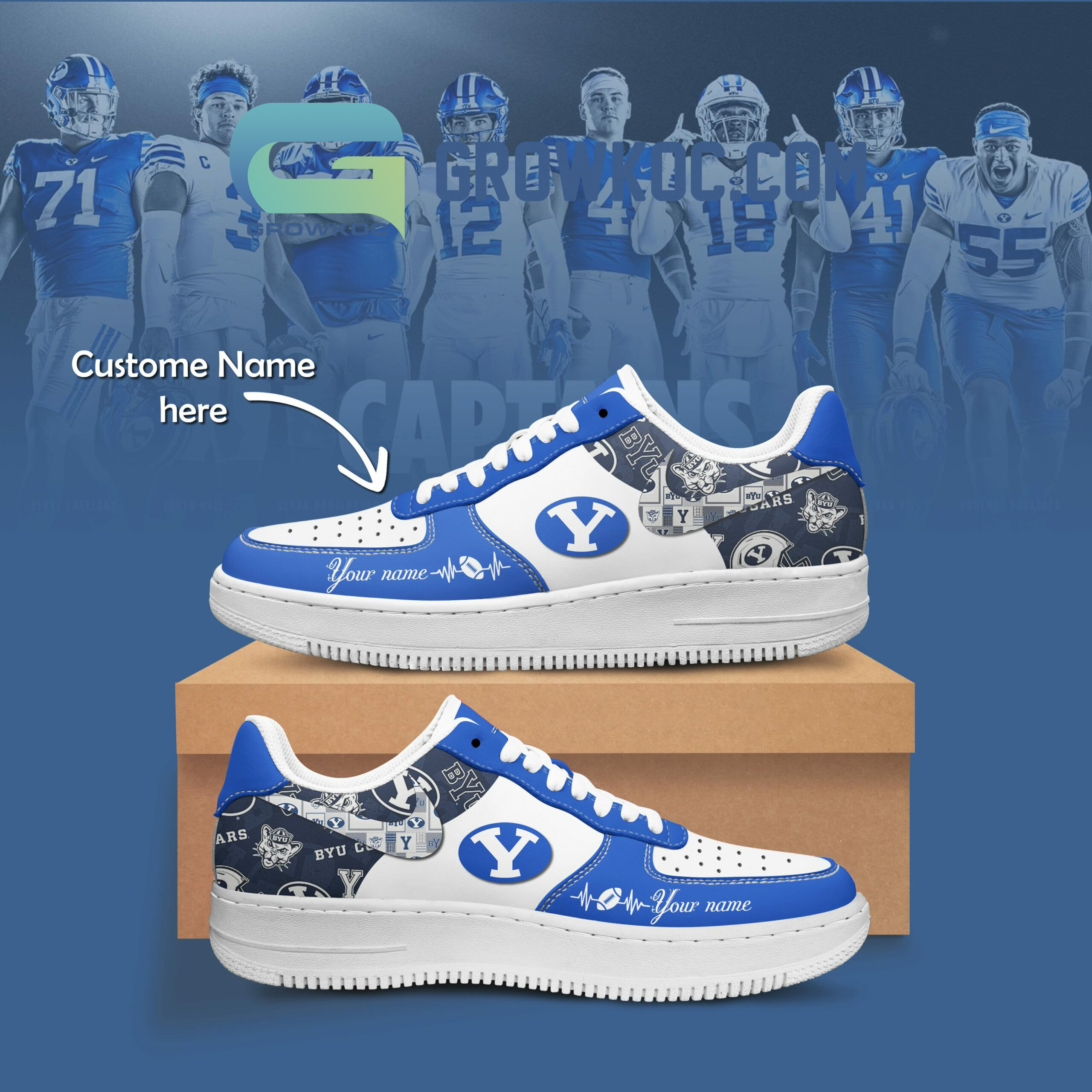 BYU Cougars Personalized Air Force 1 Shoes2B1 k0DvN