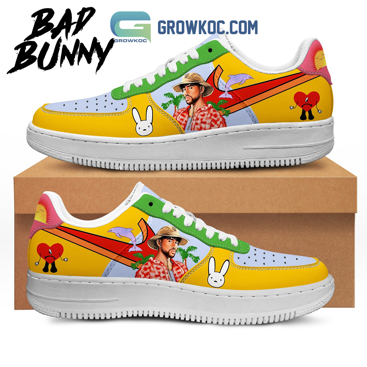 Bad Bunny Easters Day Egg Hunter Fan Air Force 1 Shoes2B1 YER8d