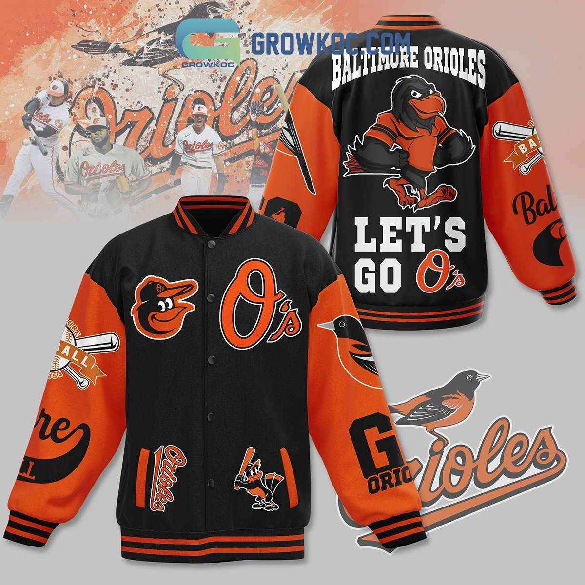 Baltimore Orioles Lets Go Os Fan Baseball Jacket2B1 X6Usl
