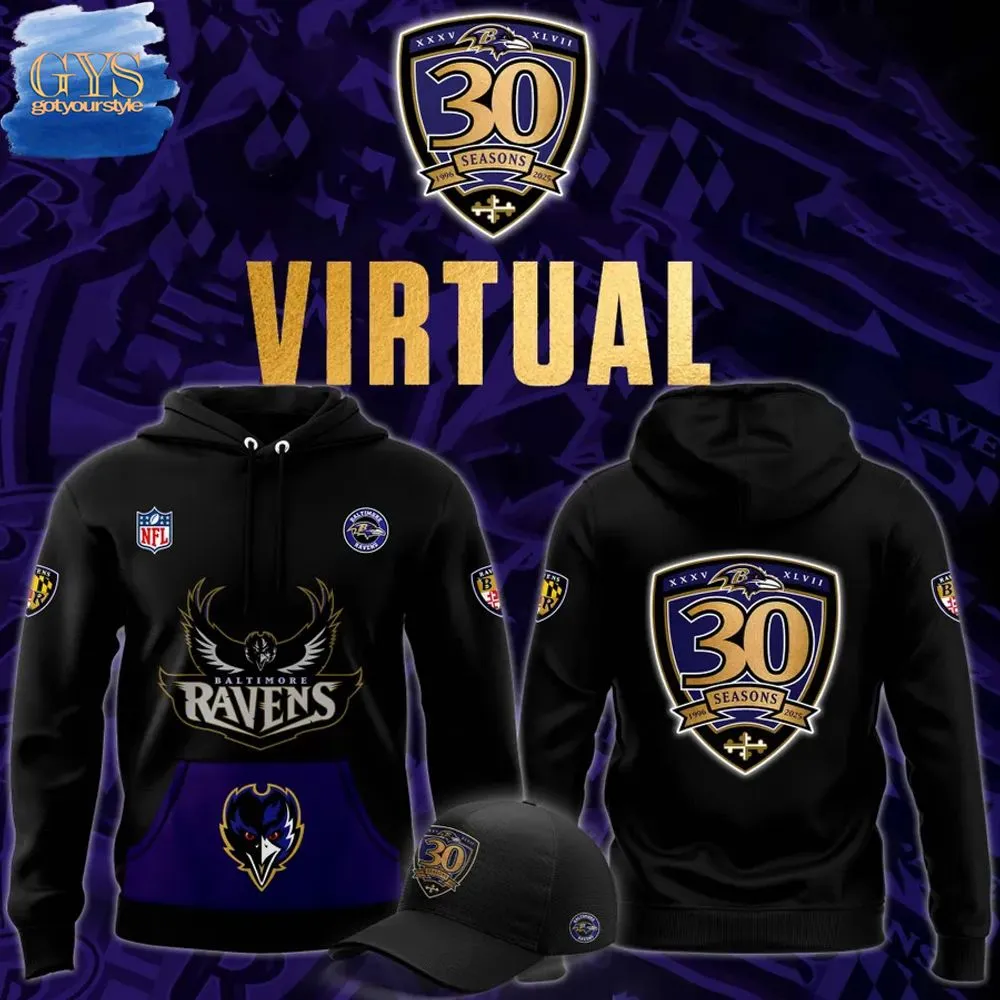Baltimore Ravens 30th Season Virtual Limited Edition Hoodie 1